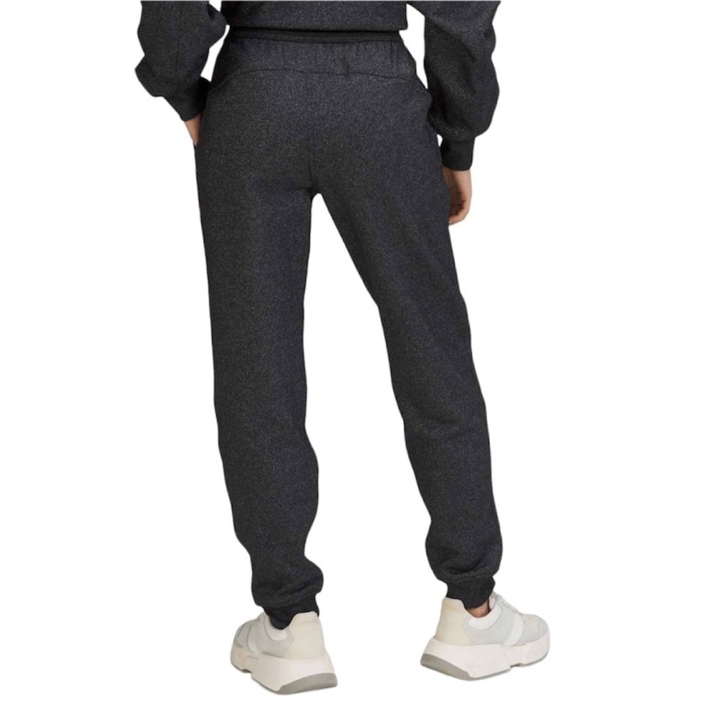 Lululemon Scuba High-Rise Jogger Pant Black Sparkle Cotton Fleece Sz 4 NWOT - Picture 2 of 16